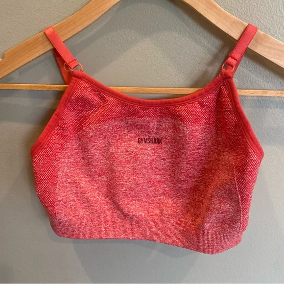 Gymshark Flex Strappy (LOW SUPPORT) Coral Heather Sports Bra - Picture 2 of 4